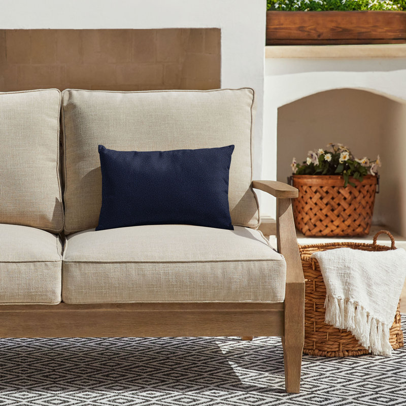  Housse et insert de coussin décoratif en polyester, Bleu, 12 po x 24 po