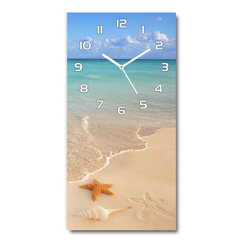 Jaegar Glass Wall Clock, Beige/Blue/White