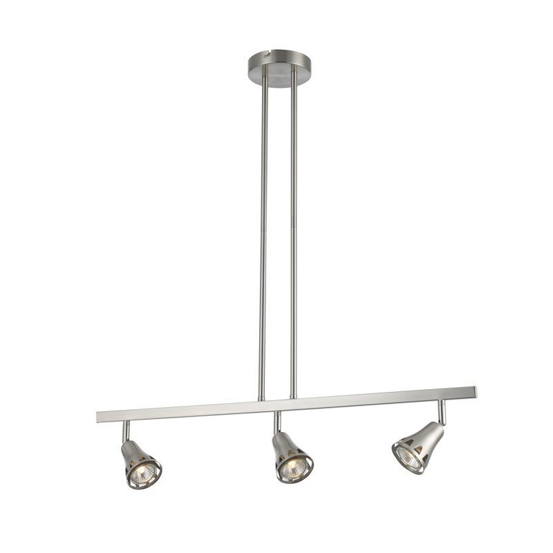 Ensemble de rail d'éclairage 3 lumières, Nickel brossé