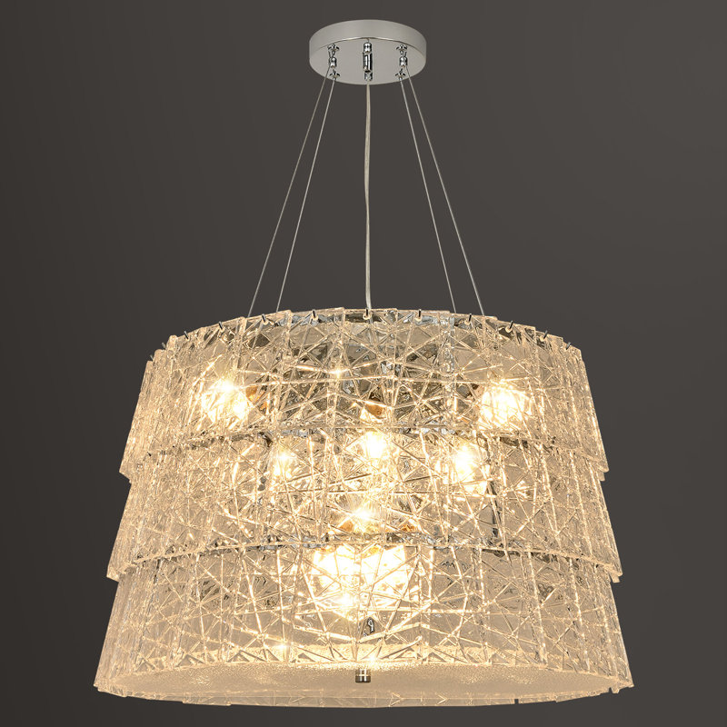 Lustre 10 niveaux à niveaux avec verre fabriqué à la main et hauteur réglable