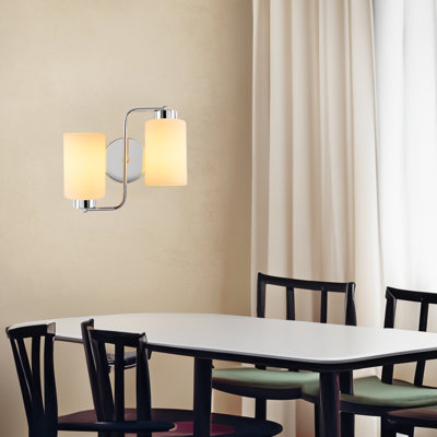 Lampe murale encastrée 2 lumières avec culot en verre