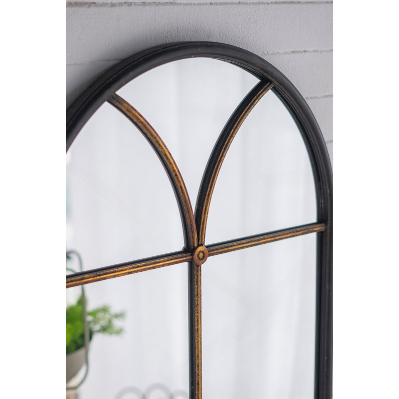 Arched Floor Mirror With Windowpane Design, Ideal For Elevating Any Space And Adding A Touch Of Sophistication To Your Home Decor