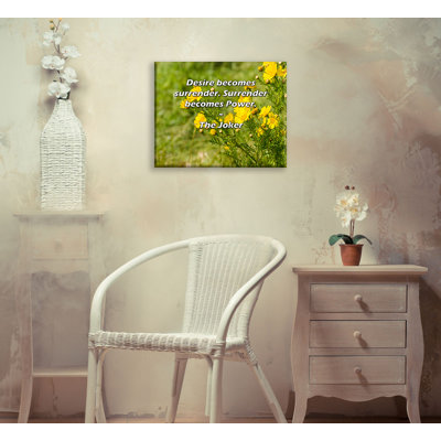 Artsy Quote "Desire becomes surrender. Surrender becomes Power." By The Joker Gallery Wrapped Canvas