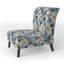 Fauteuil de chambre bleu rembourré Romance