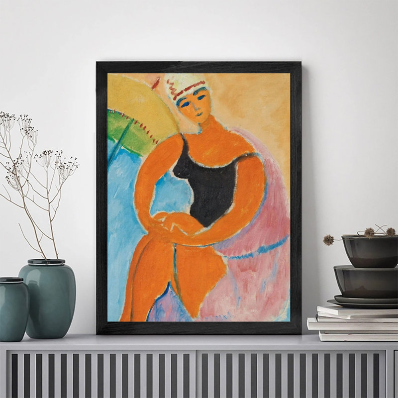 Art mural moderne encadré noir moderne, H 17 po x l 13 po