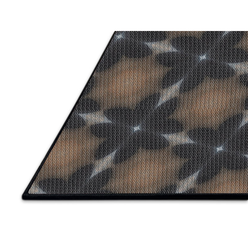 Tapis noir/brun à motifs, Rectangle 4 pi x 6 pi