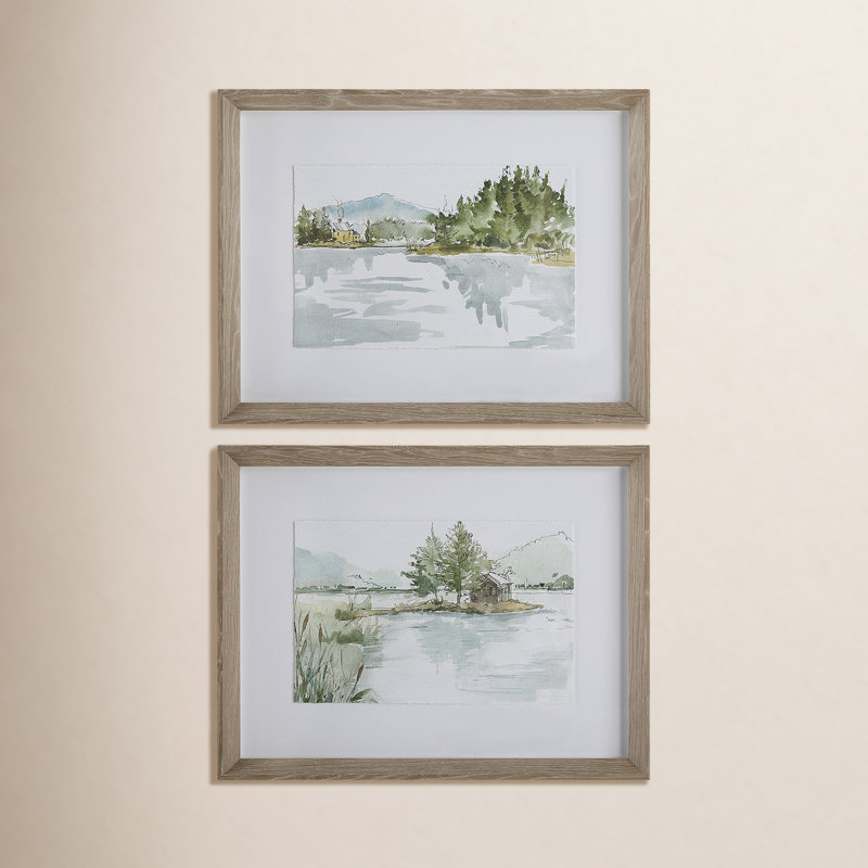 " Uttermost Serene Lake " by Anne Tavoletti 2 - Pieces