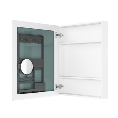 Bathroom Medicine Cabinet - 24"X30", Wall Mounted, Shaving Convenience Mirror Storage Left Opening Door, Neatly Sorted