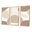 Shapes in Earth Tones I - 3 pièces, cadre flottant, impression sur toile-1340594898-1340594899