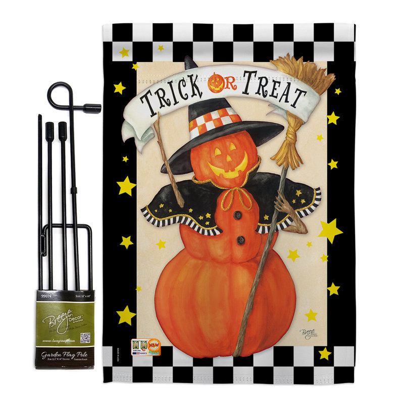 Ensemble de drapeaux 19 x 13 po Cartwell Jack-O-Lantern Witch Fall Halloween Impressions, Polyester