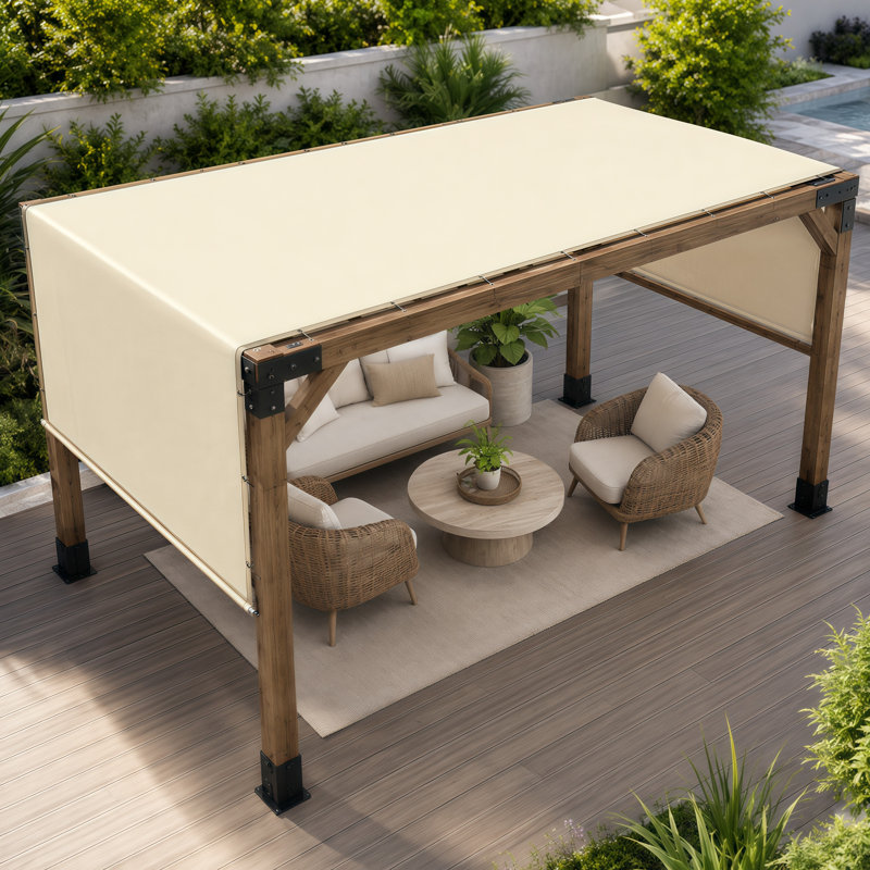 Housse de pergola imperméable Royal Shade, Beige, H 0,1 pi x l 20 pi x P 10 pi