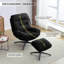 Chaise longue berçante et pivotante avec repose-pieds