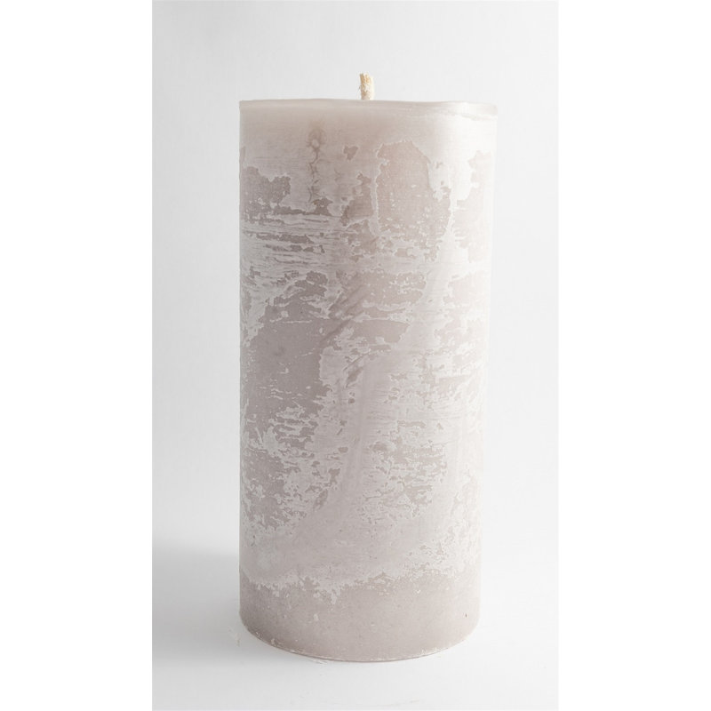 Bougie cylindrique sans parfum, Lin, H 12,5 po x l 6 po x P 6 po