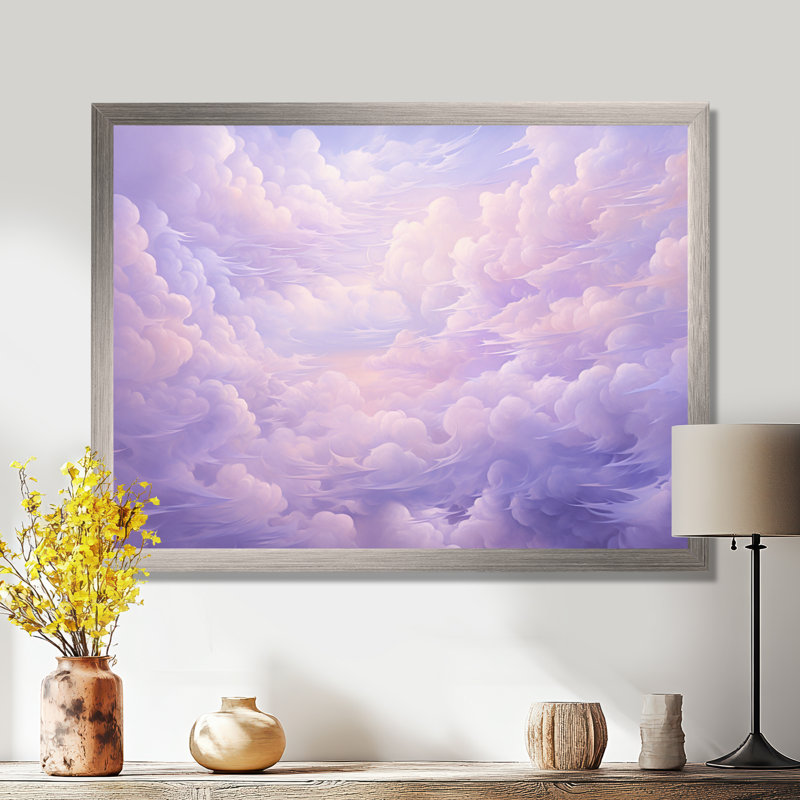 Impression sur toile mauve pastel mauve, H 30 po x l 40 po x P 1,5 po, Cadre photo argenté