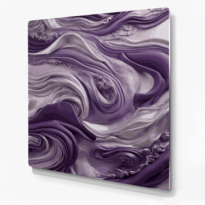 Art abstrait abstrait en métal mauve 65, H 8 po x l 8 po