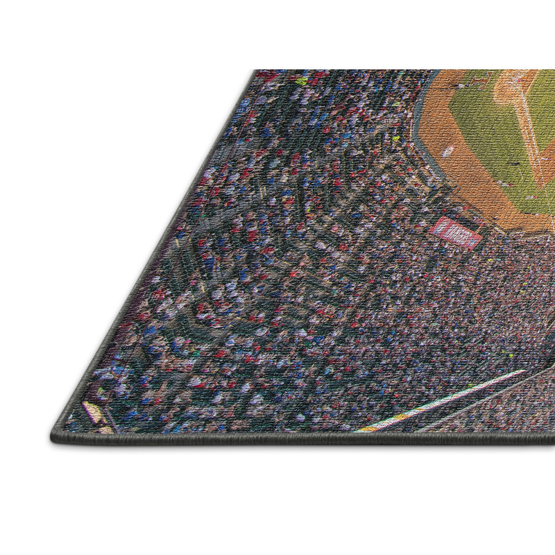 Tapis gris Baseball Field 4, Rectangle 2 pi x 5 pi