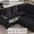 L-Shaped Sofa With Pull Out Sofa Bed-417676565