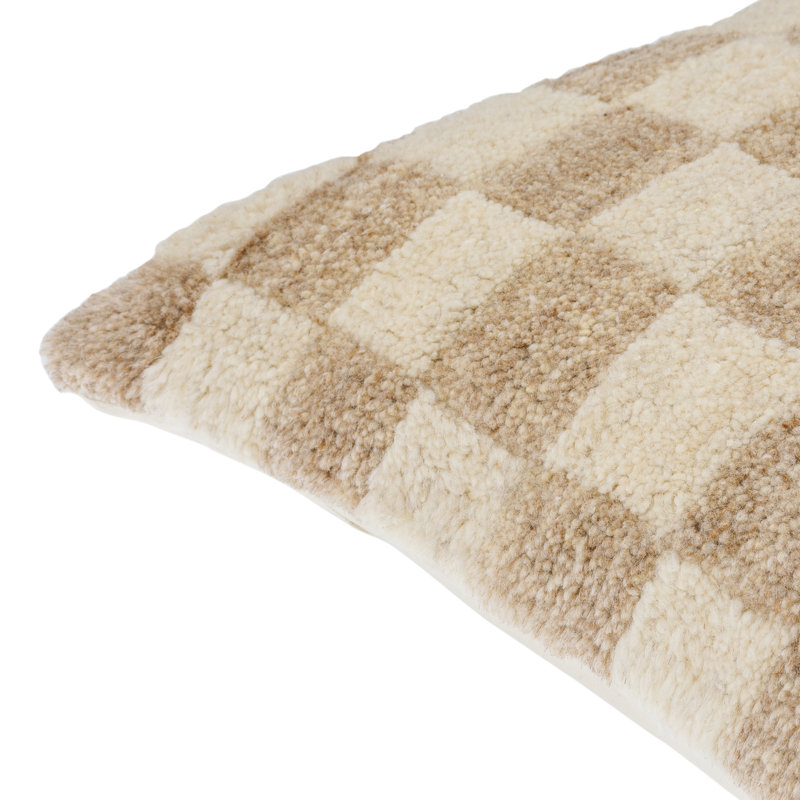 Coussin décoratif Villere, Brun clair, H 20 po x l 20 po, polyester