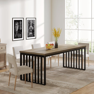 Zaiveon 78.74" Iron Dining Table(Chairs not included)