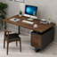 Bureau de direction rectangulaire en bois massif noyer avec tiroirs-1941114784