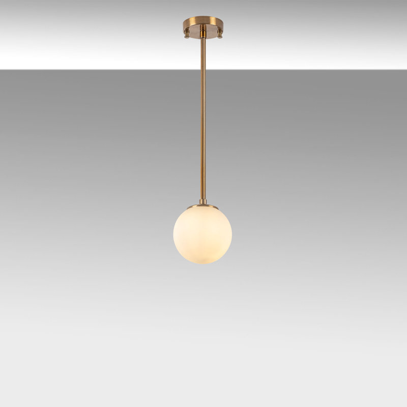 Luminaire suspendu sphère 1 lumière Madiun, Or