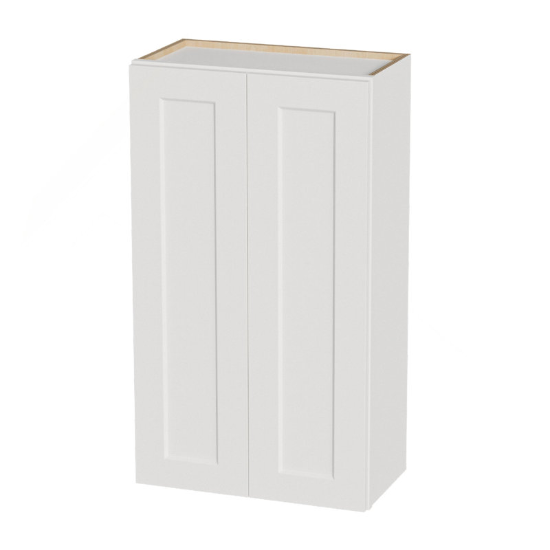 Armoire murale en bois massif blanc Shaker, H 42 po x l 24 po x P 12 po, Blanc