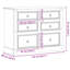 vidaXL Chest of Drawers "Corona" 112x48x91 cm Solid Wood Pine