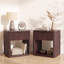 Ensemble de 2 tables de chevet cannelées avec plateau en faux marbre et panneaux épais de 2 po, table de chevet cannelée à 3 côtés-1556946841-1556946842
