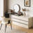 114.56 Inch L Shaped High Gloss Lacquer Desk With 6 Drawers Home Office Corner Workstation