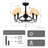 28" 5-Light Modern Remote Control Paint Sand Black With Beige Fabric Shade Fandelier Ceiling Fan With Lighting Kits For Living Room/Bedroom-1063103225