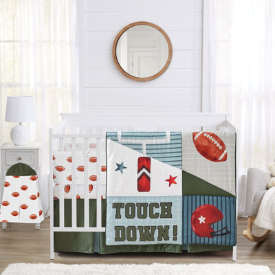 Sweet Jojo Designs American Football MVP Boy 6p Crib Bedding+BreathableBaby Breathable Mesh Liner  Vintage Sports