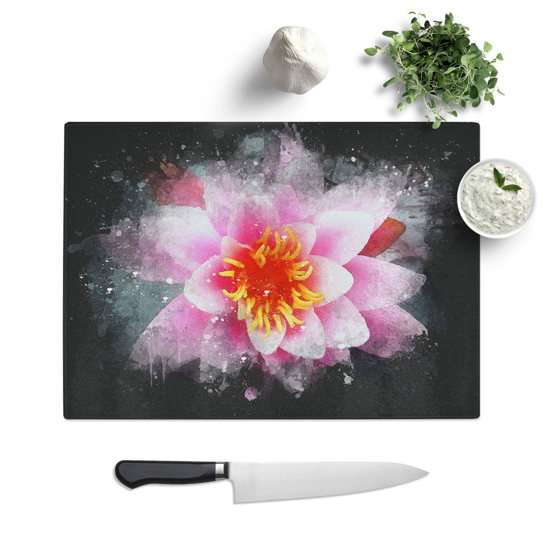 Water Lily Flower Vol.4 Paint Splash Chopping Board