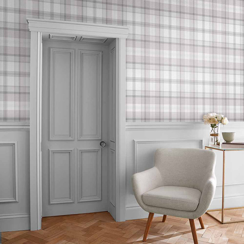 Heritage Plaid Wallpaper, Gray