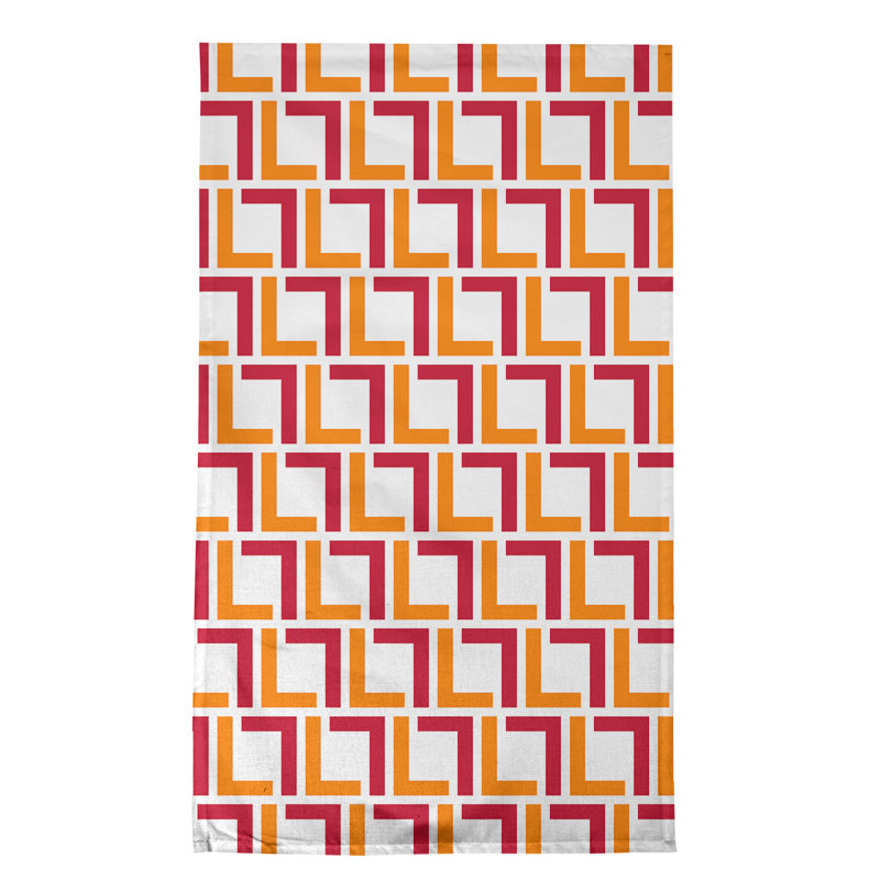 Torchon de football de luxe, Blanc / orange / rouge, Mélange de coton