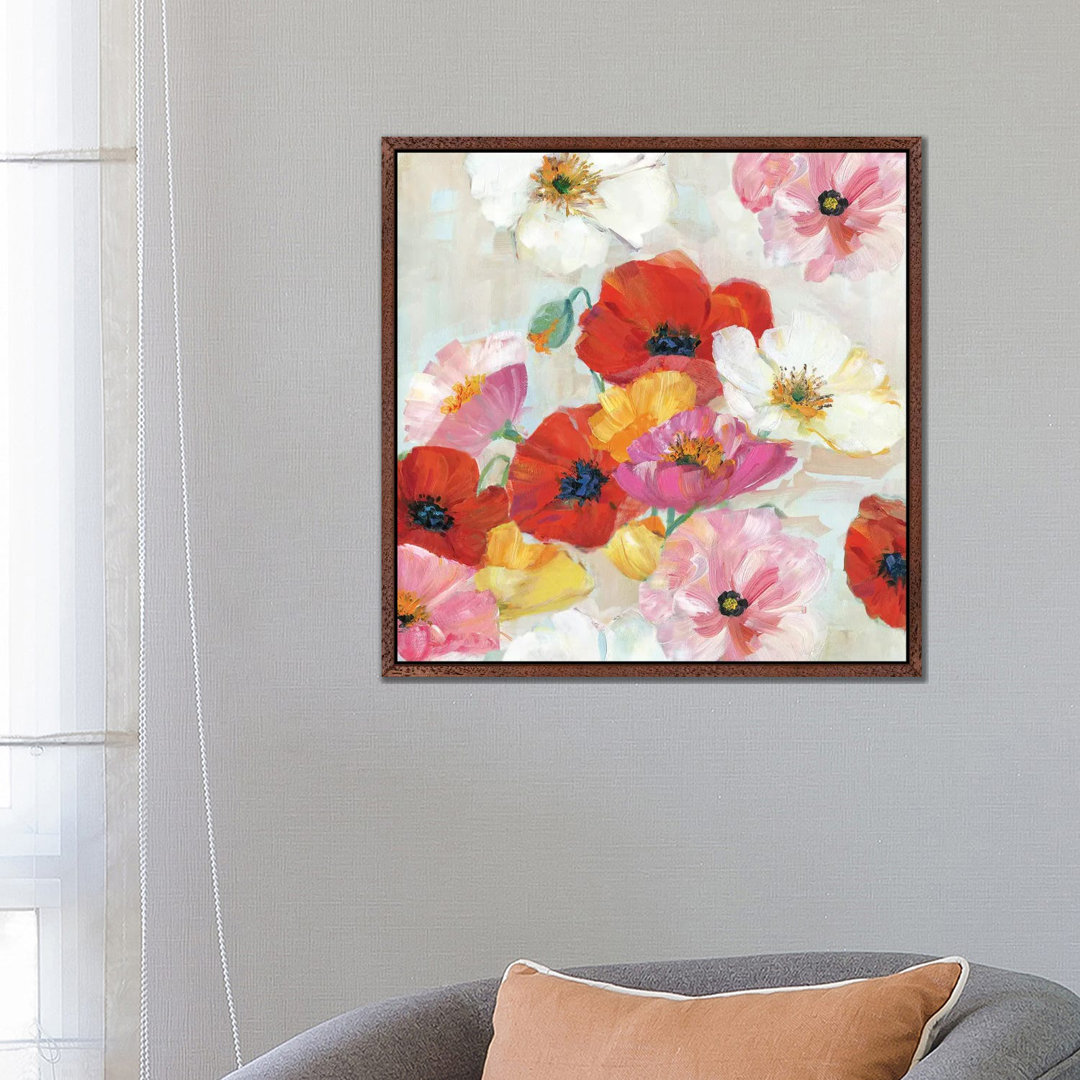 Konfetti Blumen II von Sally Swatland - Galerie-verpackte Leinwand Giclée auf Leinwand