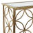 Beritan Metal Weathered Geometric Gold Console Table with Mirrored Glass Top