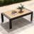 Aluminum Outdoor Patio Wood Grain Coffee Table Modern Rectangle End Table