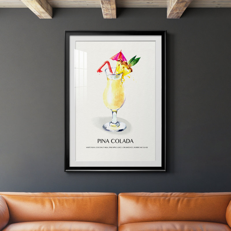 Pina Colada - peinture encadrée, Noir, H 30,5 po x l 42,5 po x P 1,5 po