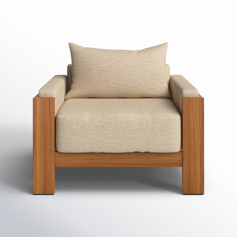 Nathanson Teak Patio Chair with Cushions