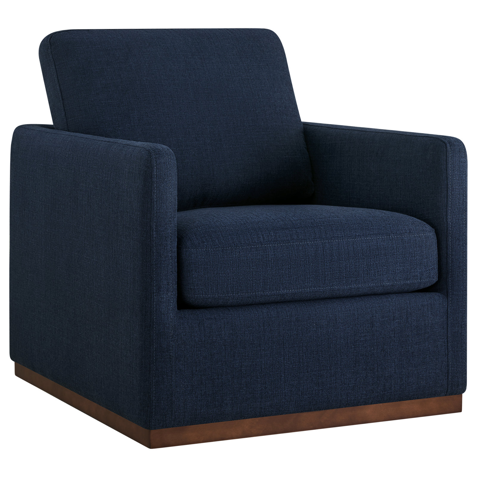 Bobbi Upholstered Swivel Armchair, Flannigan Midnight