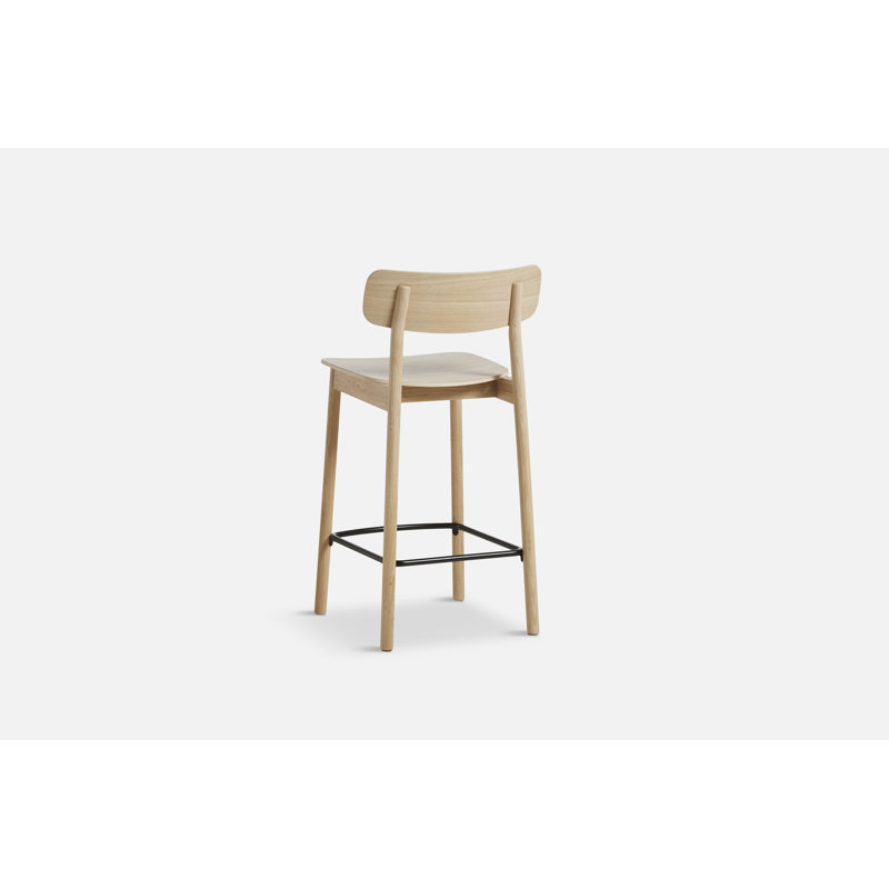 Soma Bar Stool, Counter Stool (25.59'' Seat Height), Oak/Black