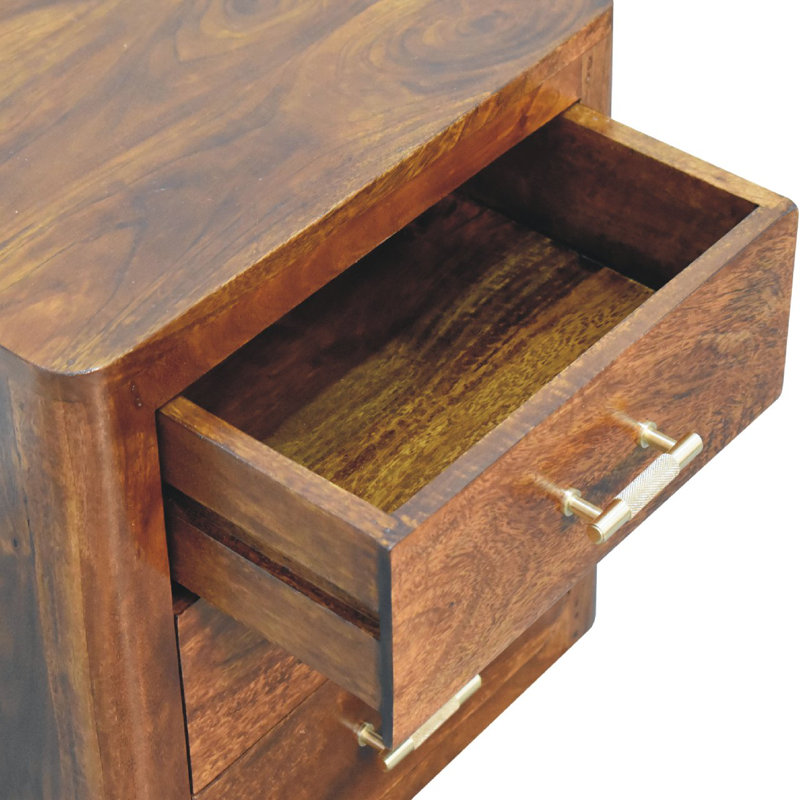 Table de chevet 18 po en bois massif brun 18 po