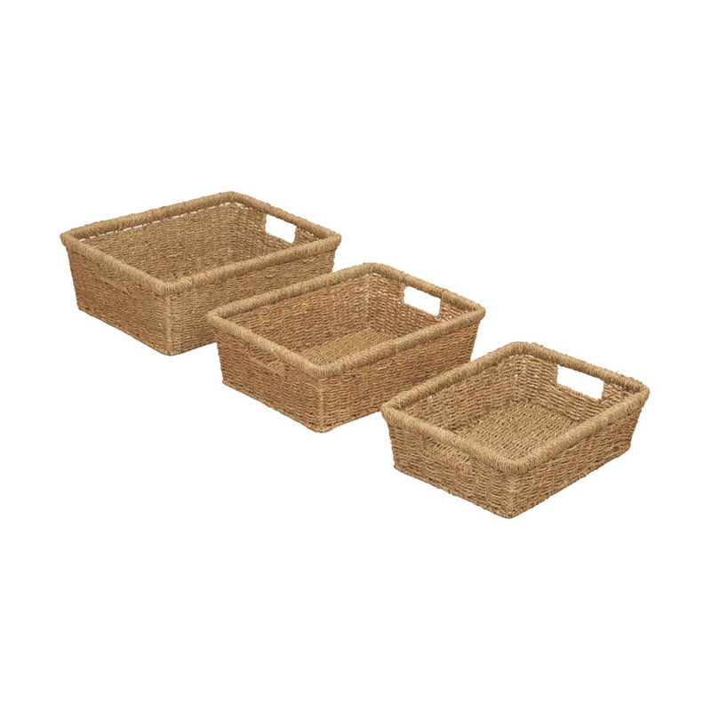 Seagrass Oblong 3 Piece Basket Set