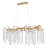 16-Light Gold Aluminum Chandelier With Clear Glass Drops