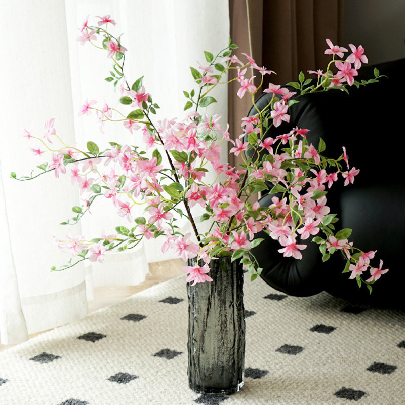 5Pcs 24Inch High-Grade Qilixiang Artificial Flower Home Living Room Office Dining Table Flower Decorative Flower, Wedding Arrangement Art Decoration Plastic Flower Dried Flower Flower Arrangement Decorative Flower