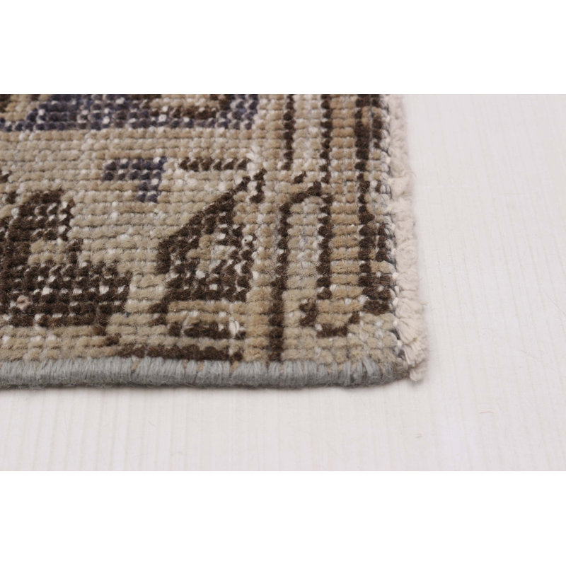 Tapis unique en laine de style années 1990 3 pi 11 po x 7 pi 1 po Aliss