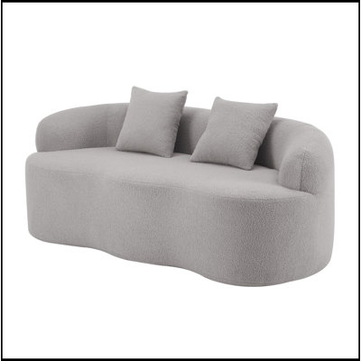 Canapé courbé avec accoudoir rond, canapé à compression avec 2 coussins, canapé pour petit espace, salon, chambre à coucher, sans assemblage