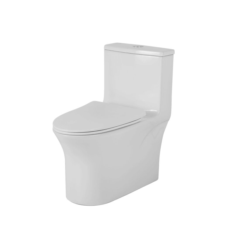 1.1/1.6 GPF Extended Comfort Height Ultra-Quiet Floor-Mounted One-Piece Toilet, Ceramic, White, Soft-Close Seat