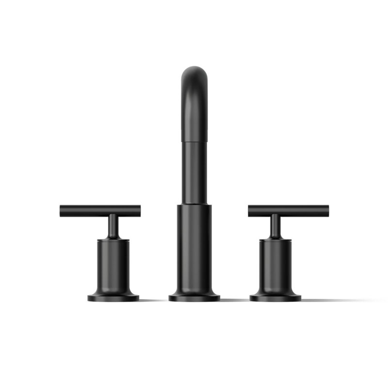 Purist® for Two Deck-Mount Bath Faucet Trim for High-Flow Valve with Lever Handles, Valve Not Included, Matte Black