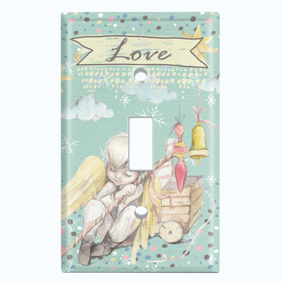 Plaque murale avec interrupteur à bascule 1 étoile Angel Baby Love